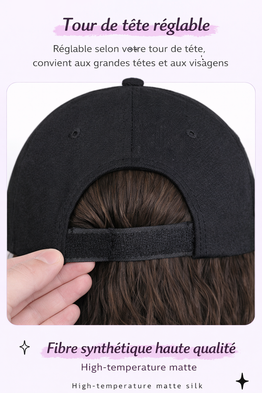 Casquette Perruque Femme – Cheveux Courts Bouclés Effet Naturel