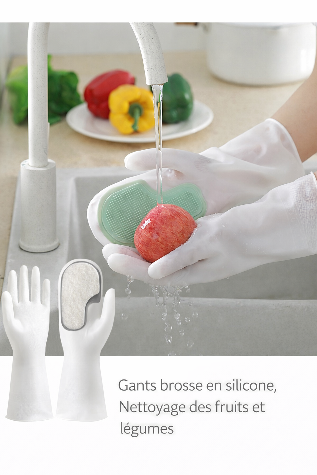 GANTS DE VAISSELLE AVEC BROSSE INTÉGRÉE - La Solution Simple Contre La vaisselle Difficile