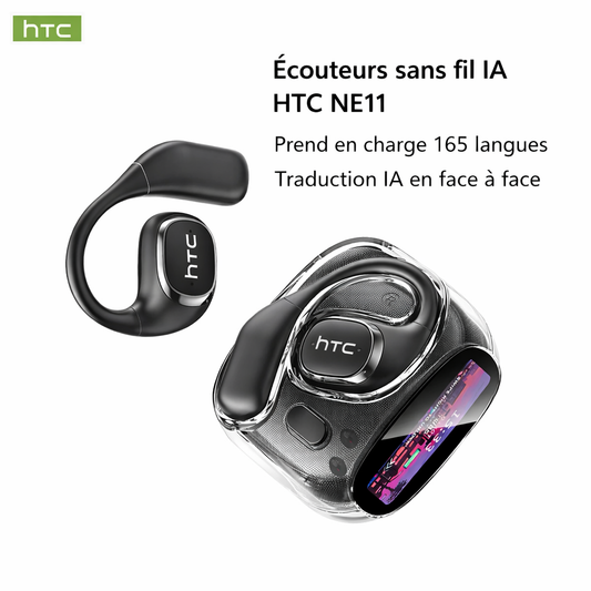 ÉCOUTEURS SANS FIL HTC NE11 AI Traduction Instantanée en 165 Langues